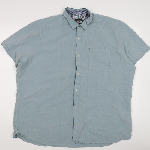 Next Signature Men's Blue Slim Fit Short Sleeve Shirt