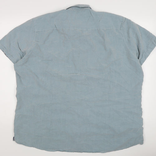 Next Signature Men's Blue Slim Fit Short Sleeve Shirt