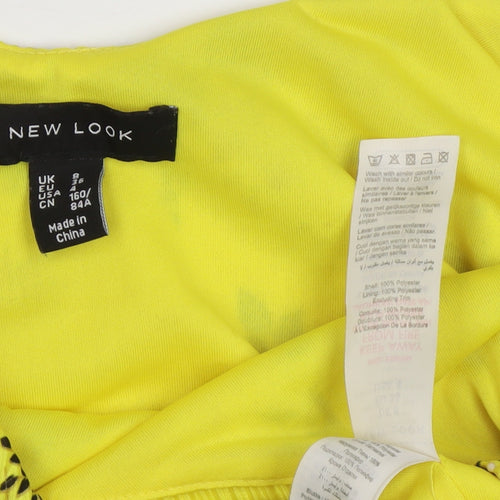 New Look Women’s Yellow Floral Camisole Tank, Size 8
