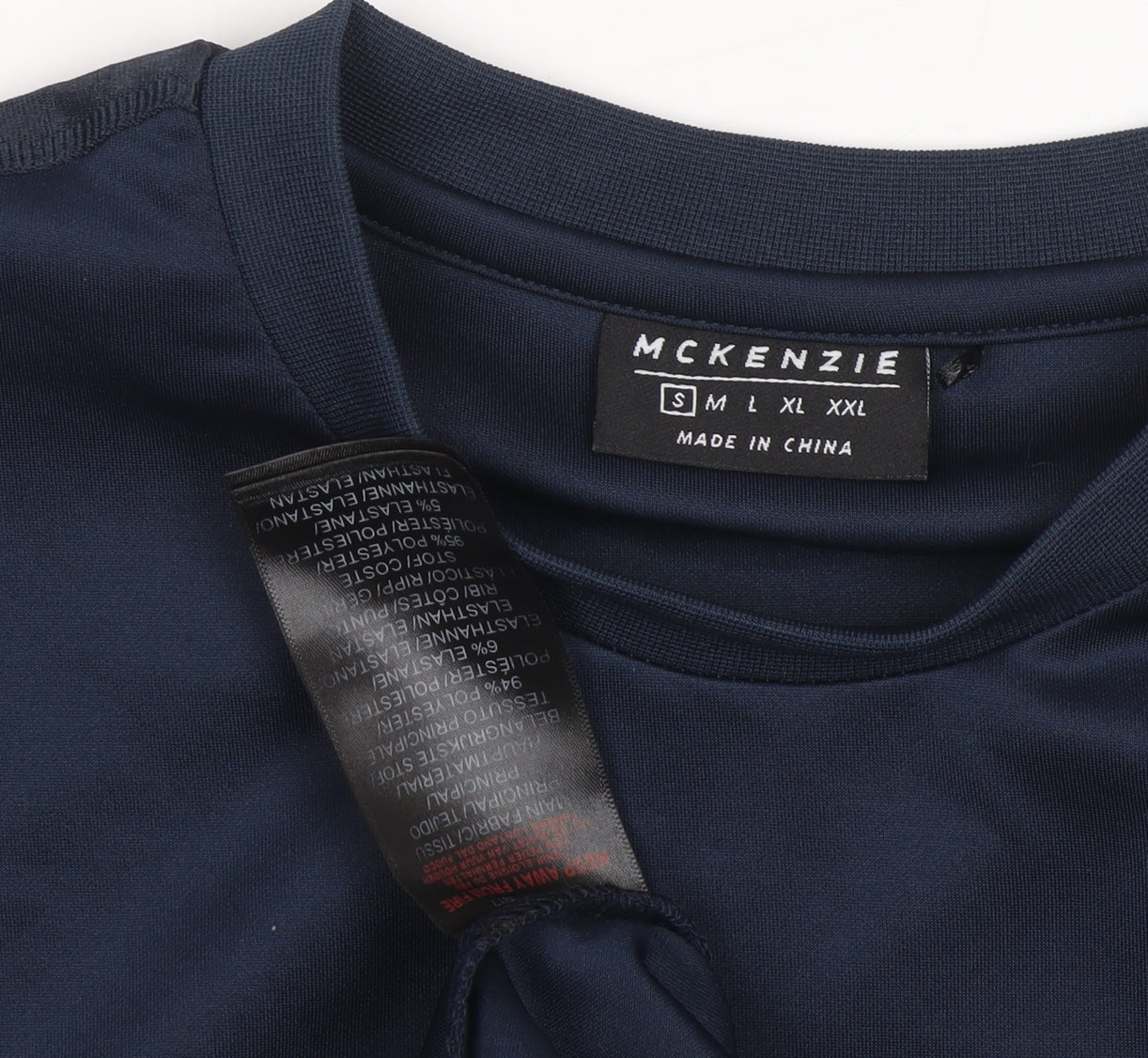 McKenzie Men's Blue Crew Neck T-Shirt, Size S, Solid