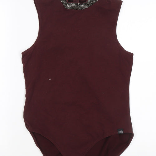 Superdry Women's Burgundy Bodysuit 3XS Slim Fit