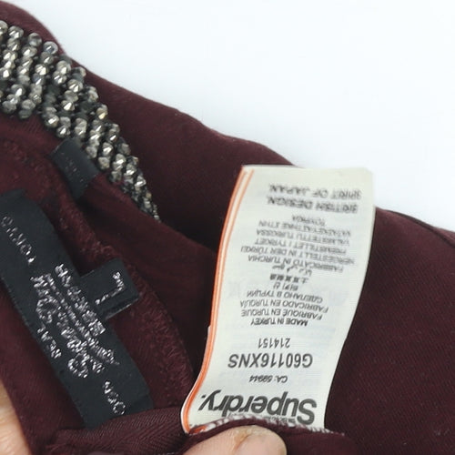Superdry Women's Burgundy Bodysuit 3XS Slim Fit