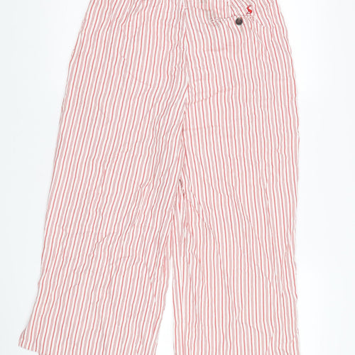 Joules Women's Red Striped Cropped Trousers, Size 14