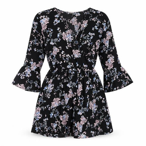 Dorothy Perkins Women’s Black Floral Playsuit
