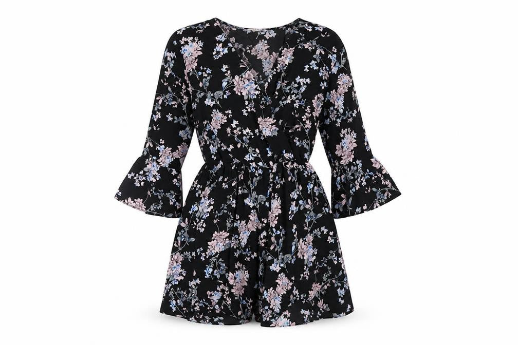 Dorothy Perkins Women’s Black Floral Playsuit