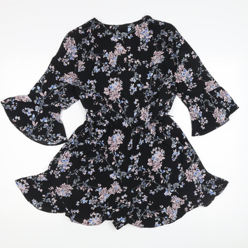 Dorothy Perkins Women’s Black Floral Playsuit