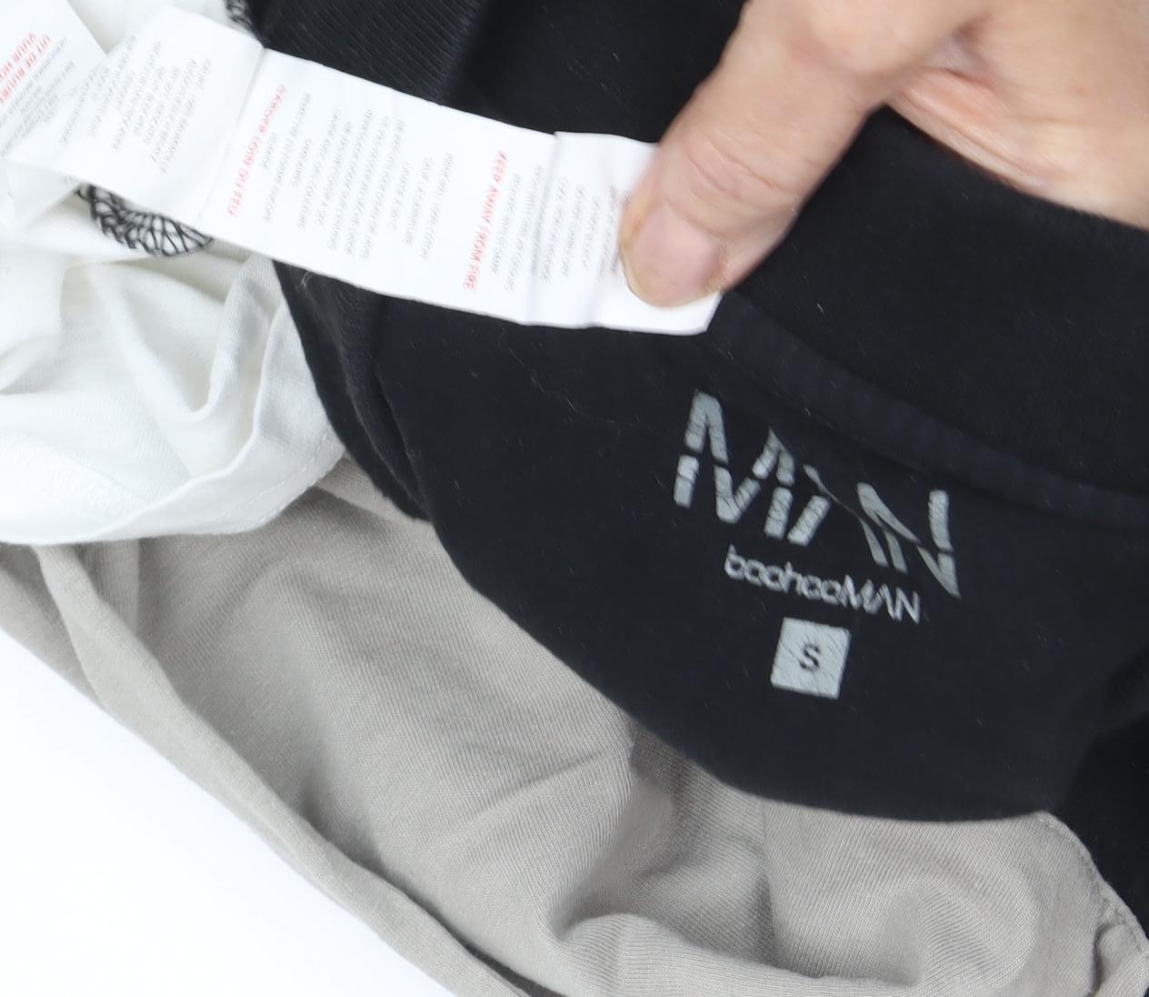 boohooMAN Men's Colourblock Polo, Small, Black/Beige