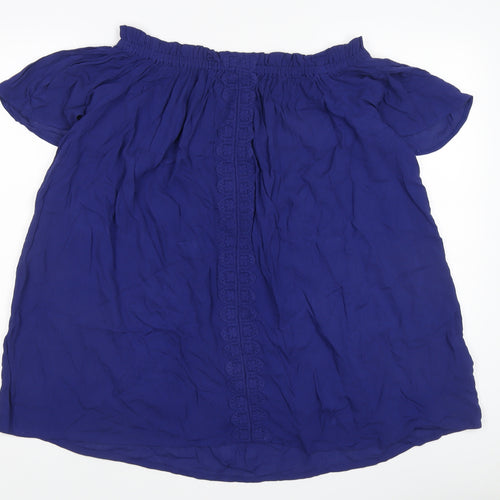 JD Williams Women's Blue Off the Shoulder Top