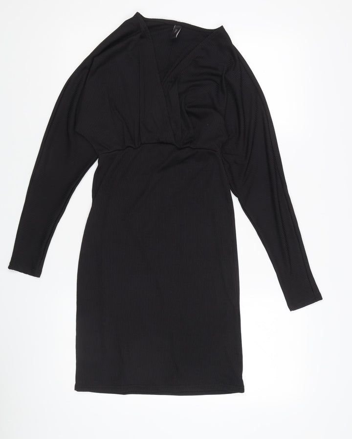 Y.A.S Women's Black Bodycon Dress XS Long Sleeve