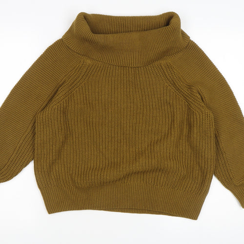 H&M Women's Brown High Neck Jumper, Size S