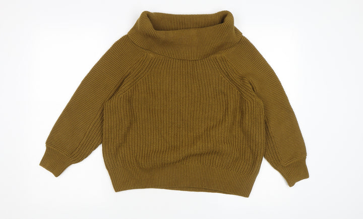 H&M Women's Brown High Neck Jumper, Size S