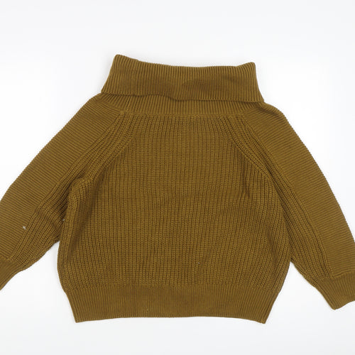 H&M Women's Brown High Neck Jumper, Size S