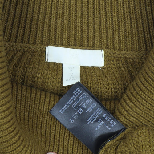 H&M Women's Brown High Neck Jumper, Size S