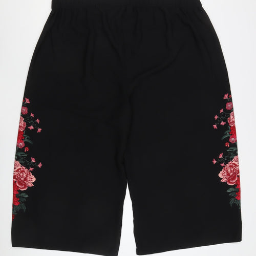 George Women's Black Floral Capri Trousers Size 22