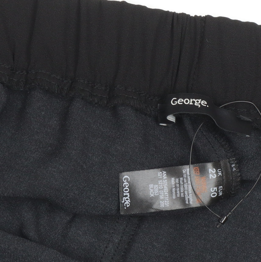 George Women's Black Floral Capri Trousers Size 22