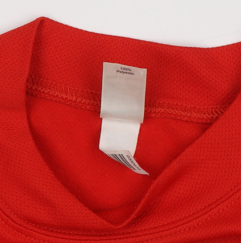 Decathlon Men's Red Black Long Sleeve Pullover Top