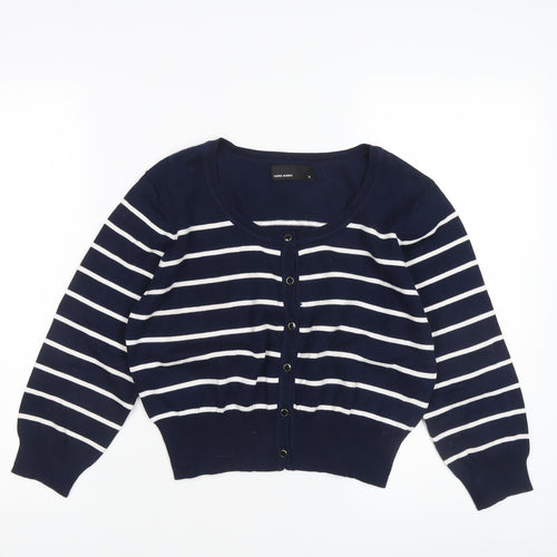 Vero Moda Women's XL Blue Cardigan, Striped Knit