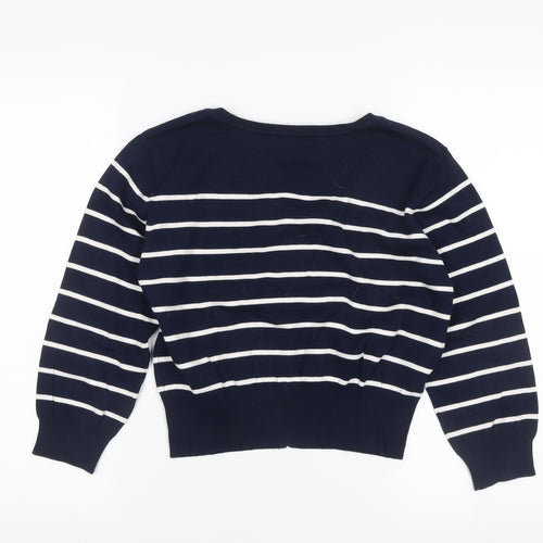 Vero Moda Women's XL Blue Cardigan, Striped Knit