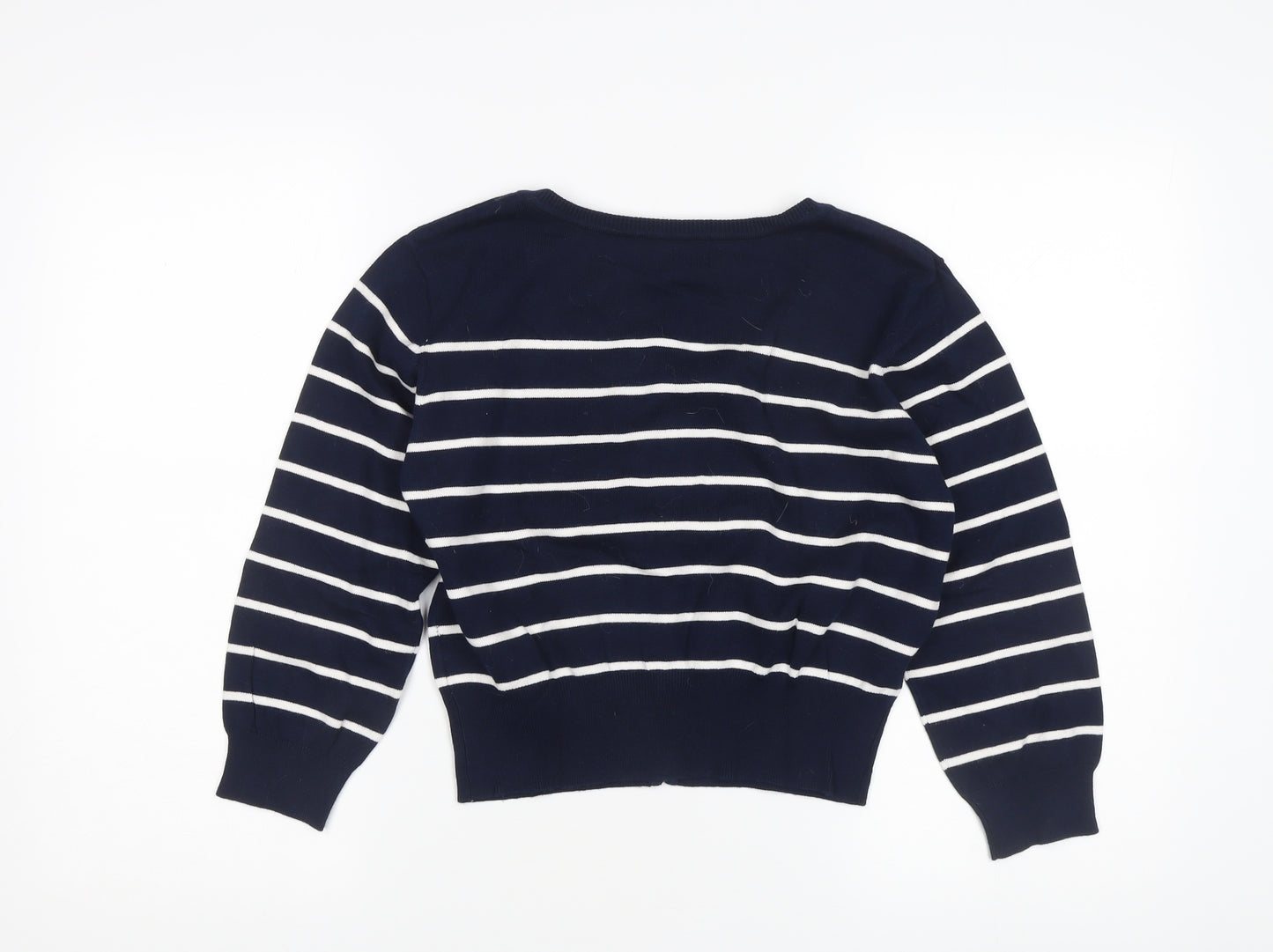 Vero Moda Women's XL Blue Cardigan, Striped Knit