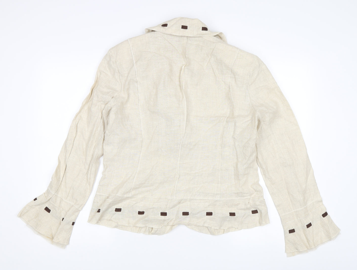 Beige Linen Blazer Women Size 16