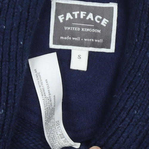 FatFace Men's Blue Cardigan, Size S, Wool Blend