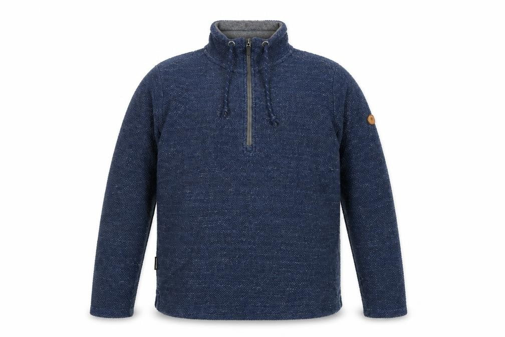 Front view of Trespass Men's Blue Pullover Sweatshirt, High Neck - M