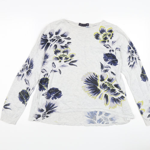 Marks and Spencer Women's Grey Floral Pullover Jumper Size 14