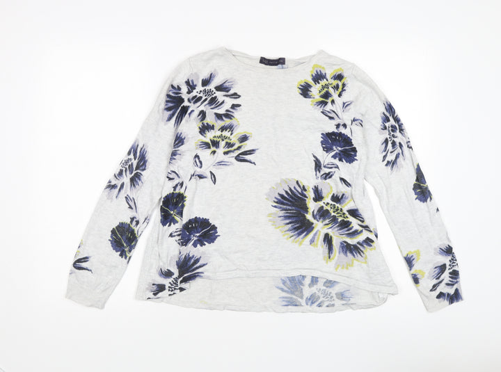 Marks and Spencer Women's Grey Floral Pullover Jumper Size 14