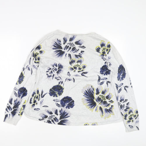 Marks and Spencer Women's Grey Floral Pullover Jumper Size 14