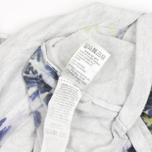 Marks and Spencer Women's Grey Floral Pullover Jumper Size 14