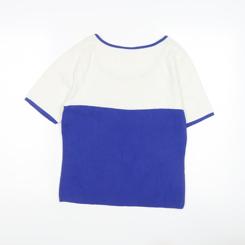 Roman Originals Women's Blue Floral Pullover Jumper S