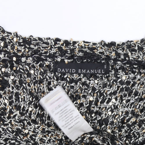 David Emanuel Women’s Black Sequined Pullover Jumper S