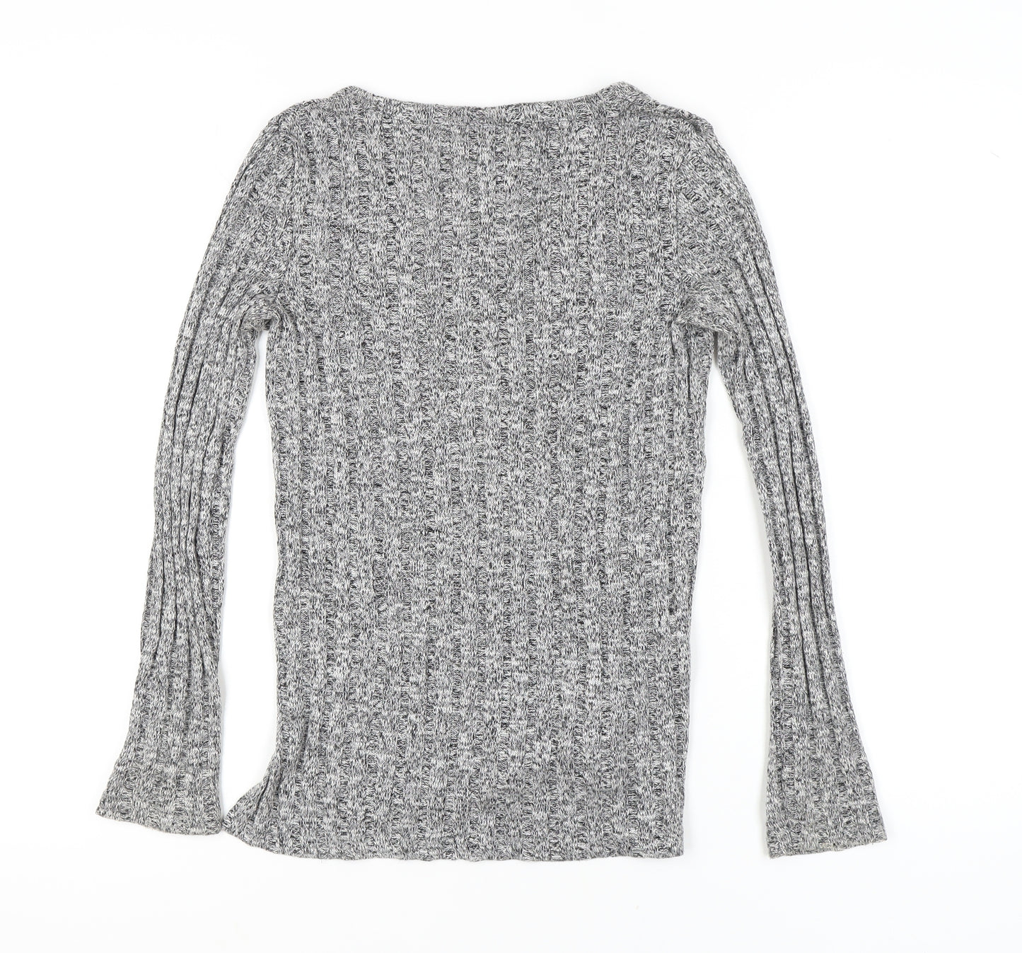 Topshop Women's Grey V-Neck Pullover Jumper Size 8