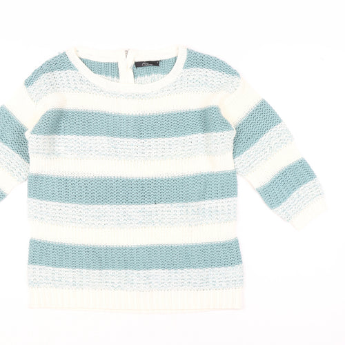 Bm Collection Women's Multicoloured Striped Knit Pullover Jumper S