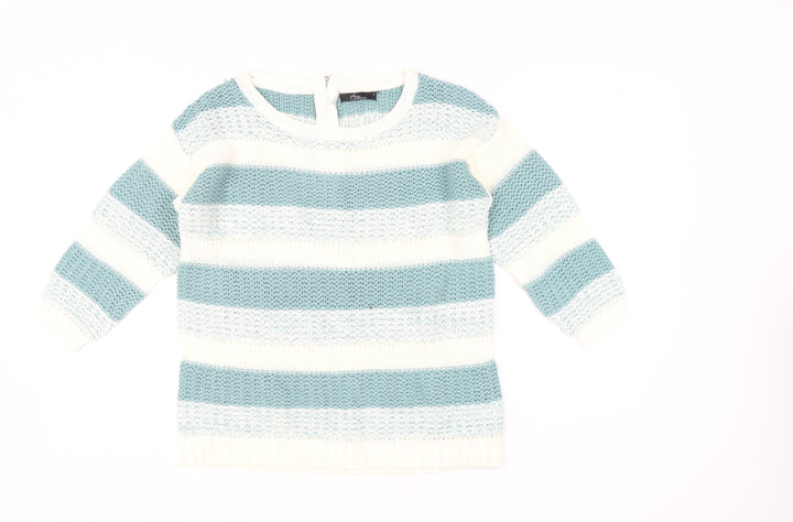 Bm Collection Women's Multicoloured Striped Knit Pullover Jumper S