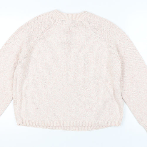 Marks and Spencer Women Pink Pullover Jumper M V-Neck