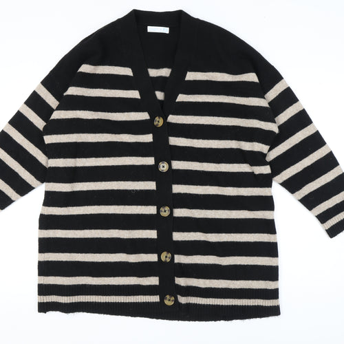 Primark Women's Black Stripe Cardigan, Size L