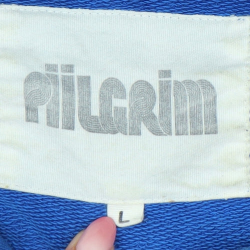Pilgrim Men's Blue Pullover Hoodie L with Logo