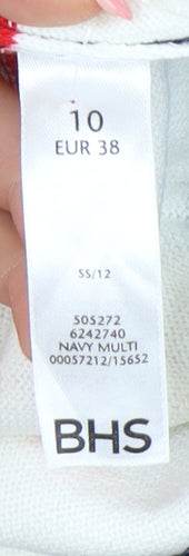 BHS Women's Multicolour Cowl Neck Pullover Size 10