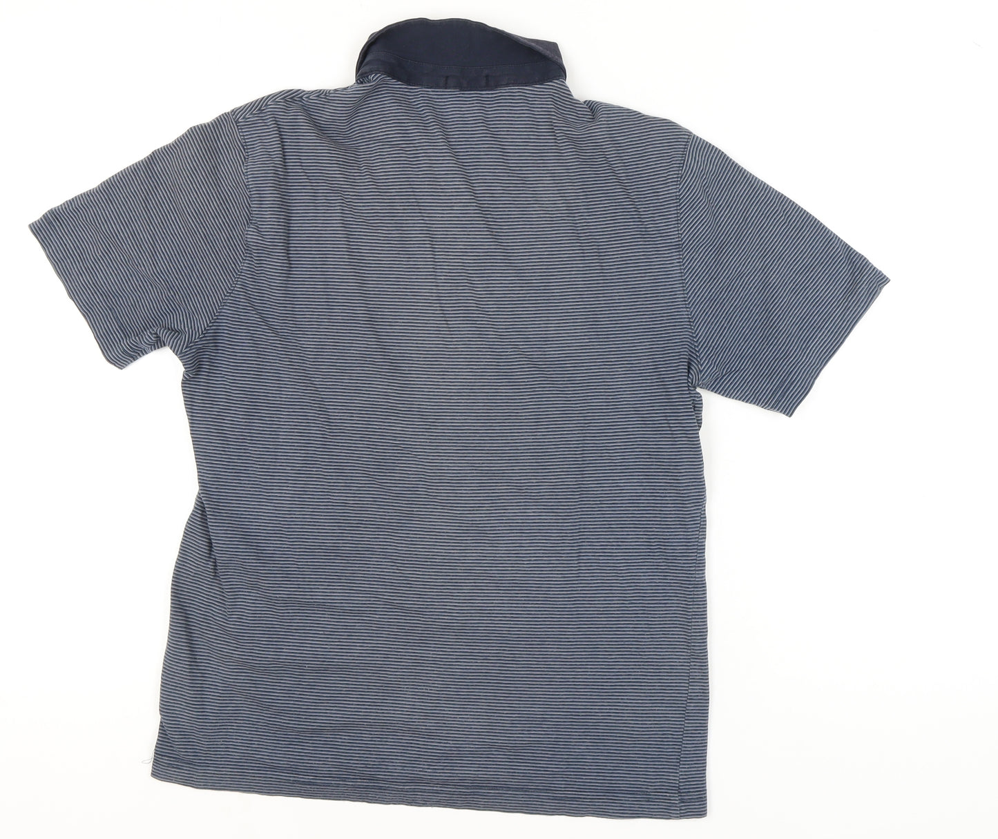 Original Penguin Men's Blue Striped Polo Shirt, Slim Fit, Size M