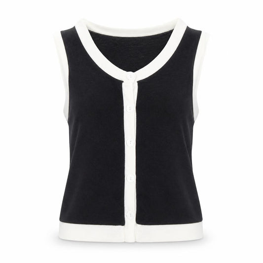 Front view of ASOS DESIGN Women's Black Button-Up Top