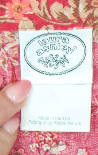 Laura Ashley Women's Red Floral Sleeveless Blouse Size 10