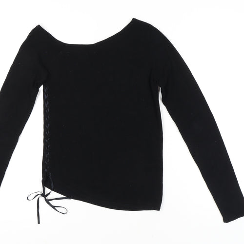 Kookai Women's Black Boat Neck Jumper, Size 8