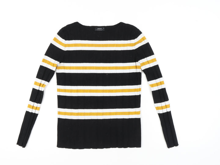 Papaya Women's Black Striped Pullover Size 10