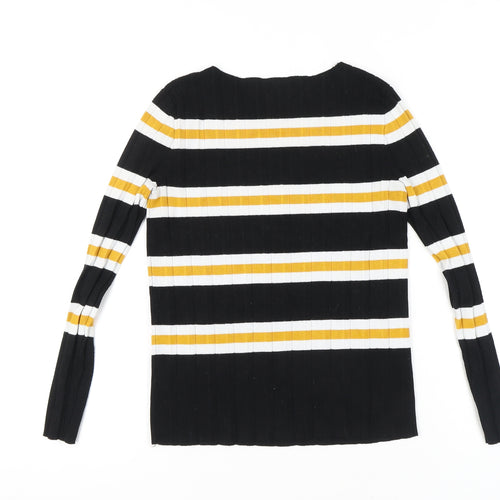 Papaya Women's Black Striped Pullover Size 10