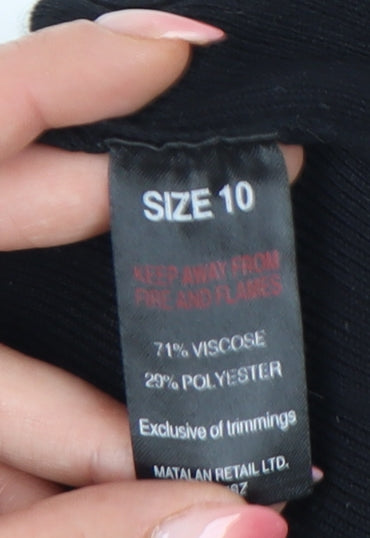 Papaya Women's Black Striped Pullover Size 10