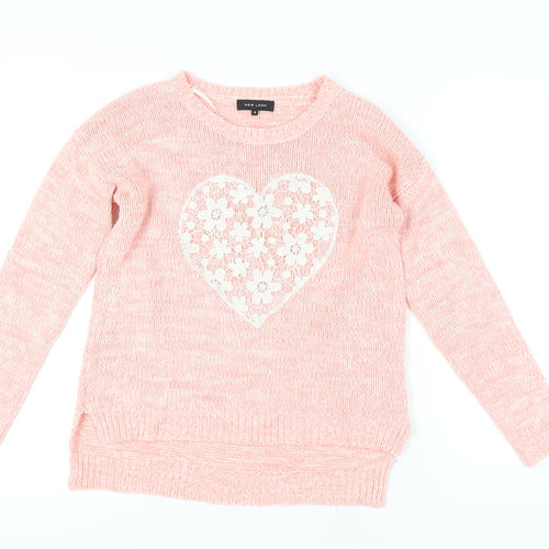 New Look Women's Pink Pullover Jumper, Size 8