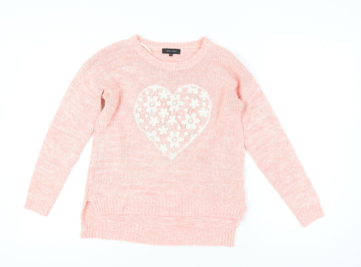 New Look Women's Pink Pullover Jumper, Size 8