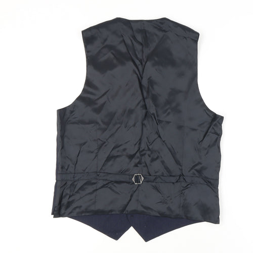Marks and Spencer Men's Blue Linen Waistcoat