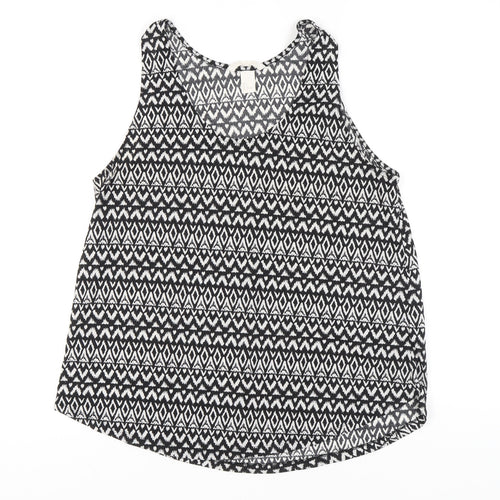 H&M Conscious Women's Black Geometric Tank Top